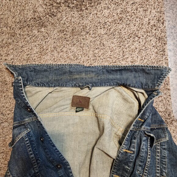 Vtg Eddie Bauer Jacket Mens MEDIUM Blue Denim Sport Shop Workwear Western Y2K - Picture 6 of 6